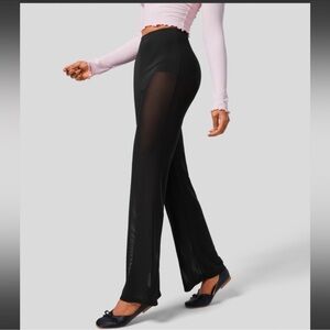 HALARA Black High Waisted 2-in-1 Sheer Mesh Dance Flare
Pants